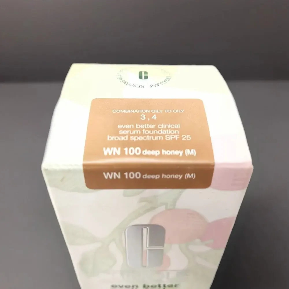 Clinique Deep Honey WN100 Even Better Clinical Serum Foundation SPF25 New Sealed
